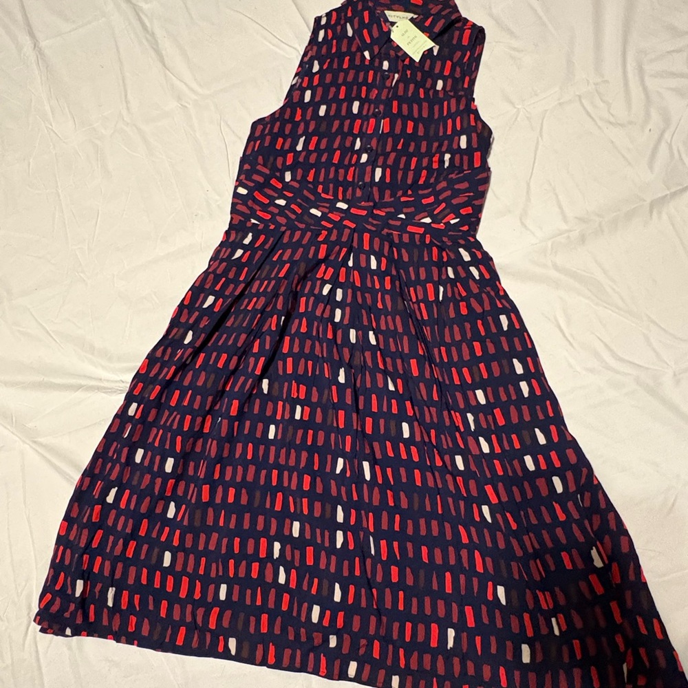 Anthropologie 11.1 THYLO Aliso sleeveless midi dress NWT size S navy red